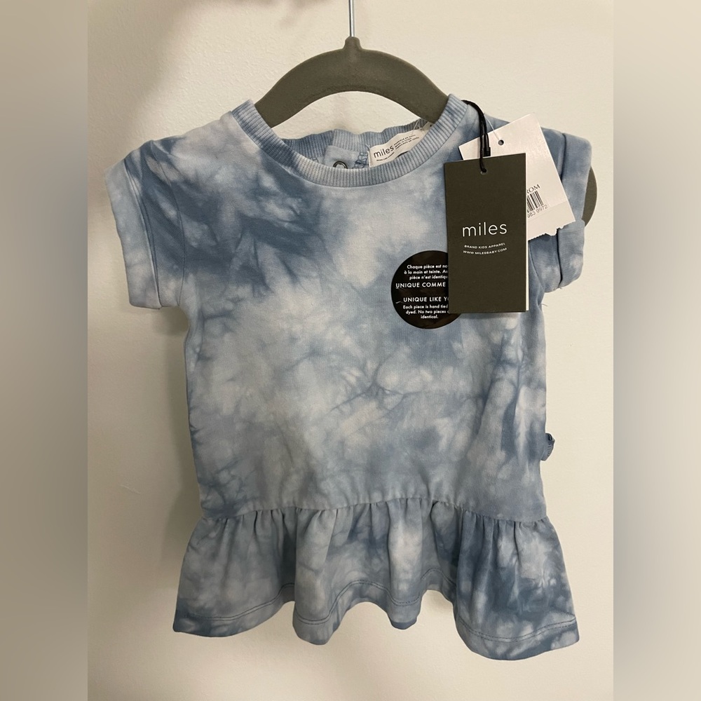 Miles blue tie dye dress 6M brand new with tags